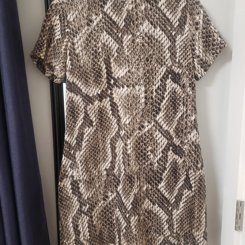 Olivaceous snakeskin dress